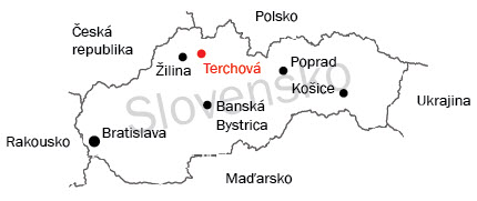 Mapa Slovensko - Terchová